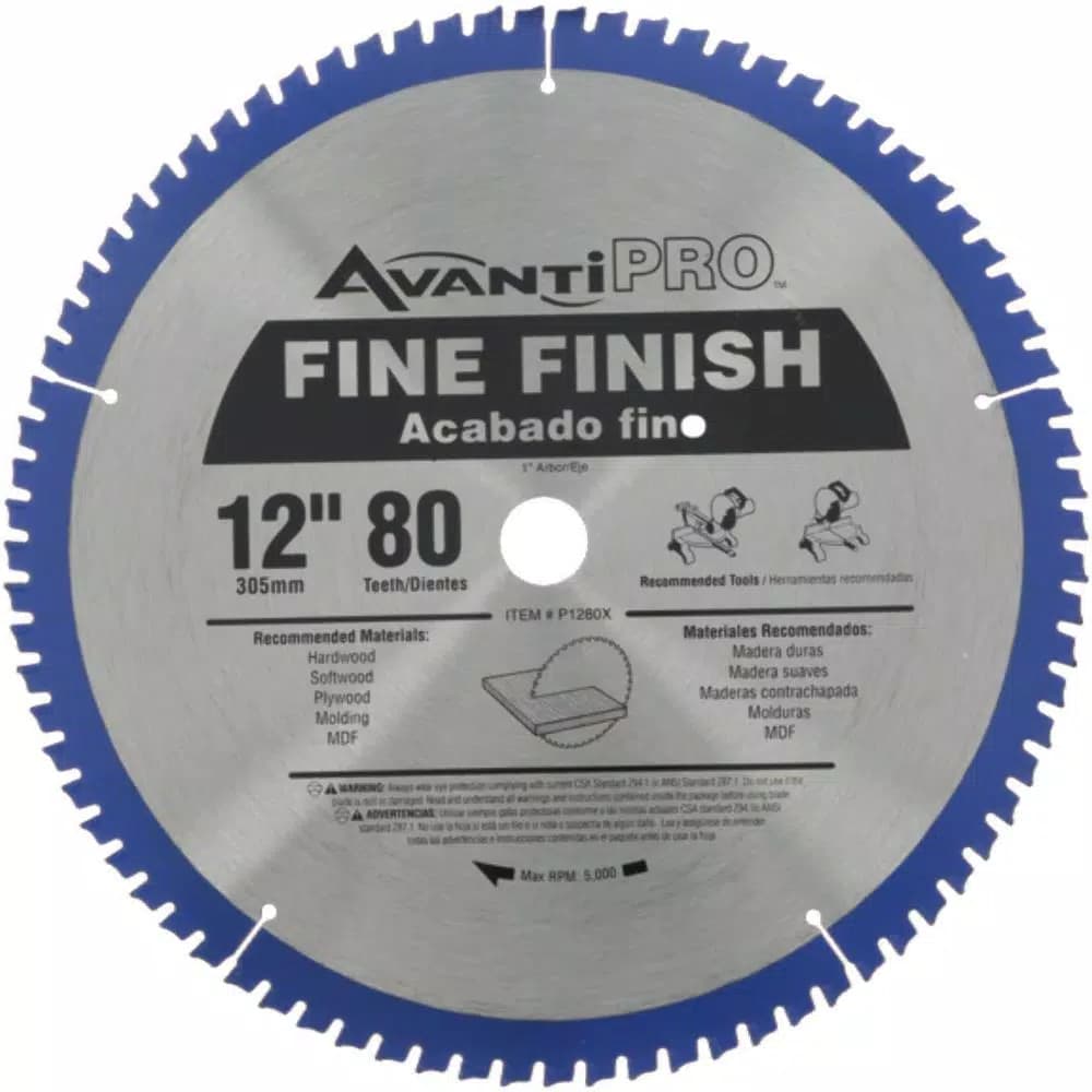Avanti Pro AvantiPRO 12 in. x 80-Teeth Fine Finish Carbide Circular Saw Blade (2-Pack)