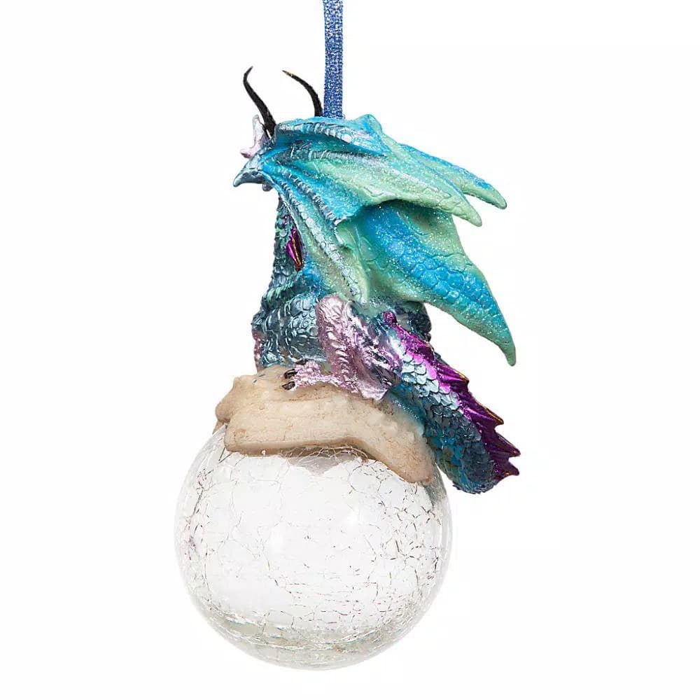 Design Toscano Frost the Gothic Dragon Holiday Ornament Set, 3-Piece