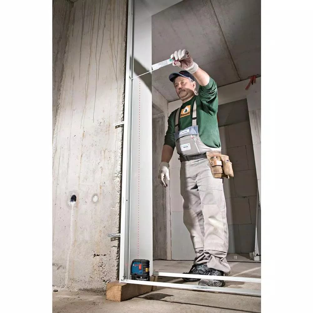 Bosch Factory Reconditioned 100 ft. Self-Leveling 3-Point Red Laser Level with Mounting Strap and Belt Pouch