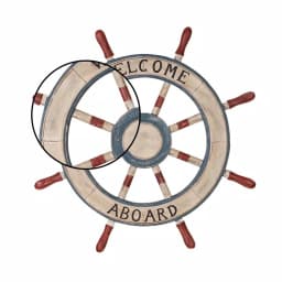 LITTON LANE 23 in. Nautical Welcome Aboard Wooden Ship Wheel Wall Decor thumbnail 3