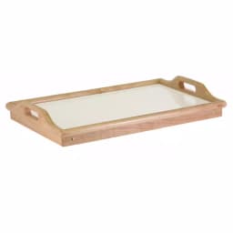 Winsome Sherwood Breakfast Bed Tray, Natural Wood and Melamine Serving Tray with Foldable Legs thumbnail 2