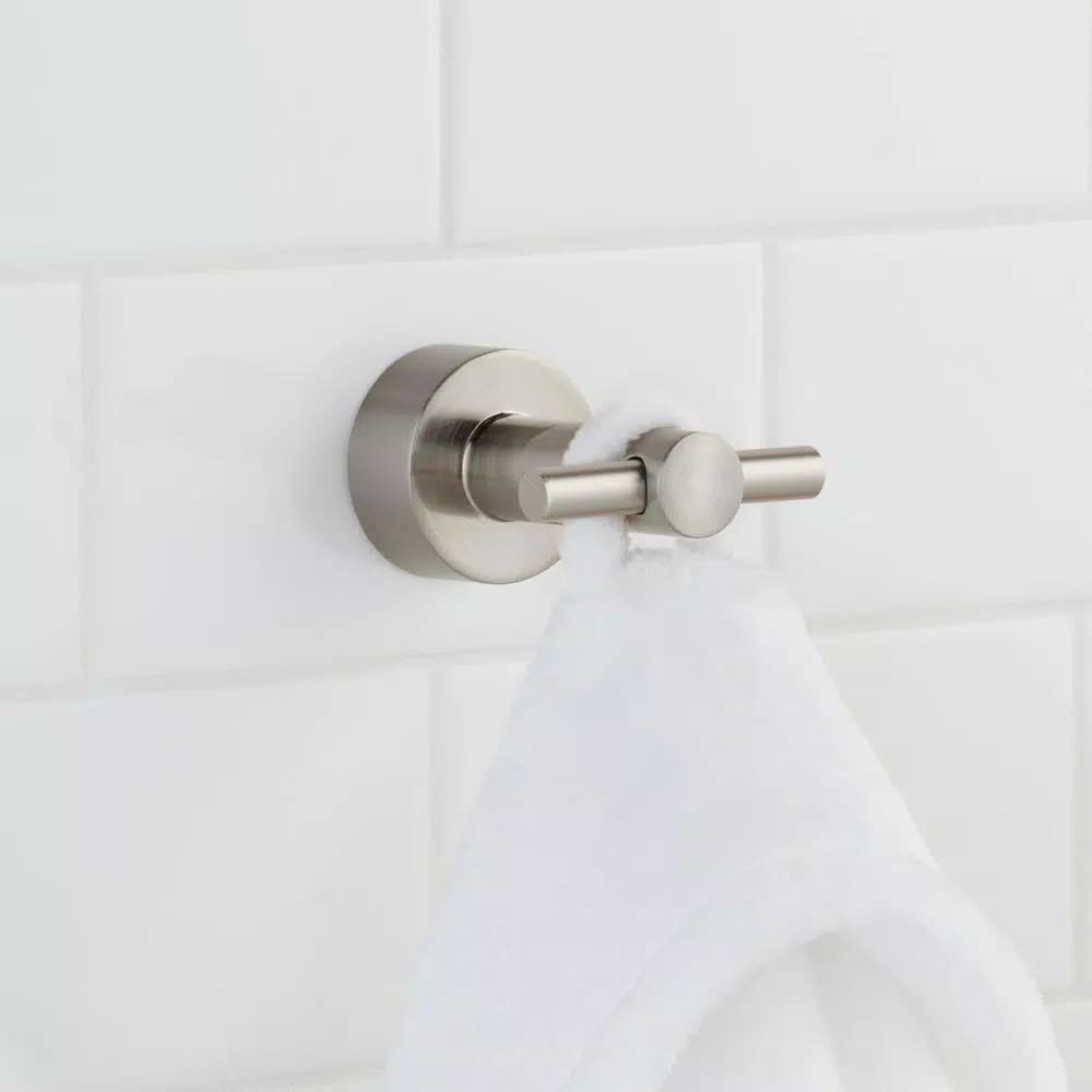 Glacier Bay Innburg Double Robe Hook, Brushed Nickel