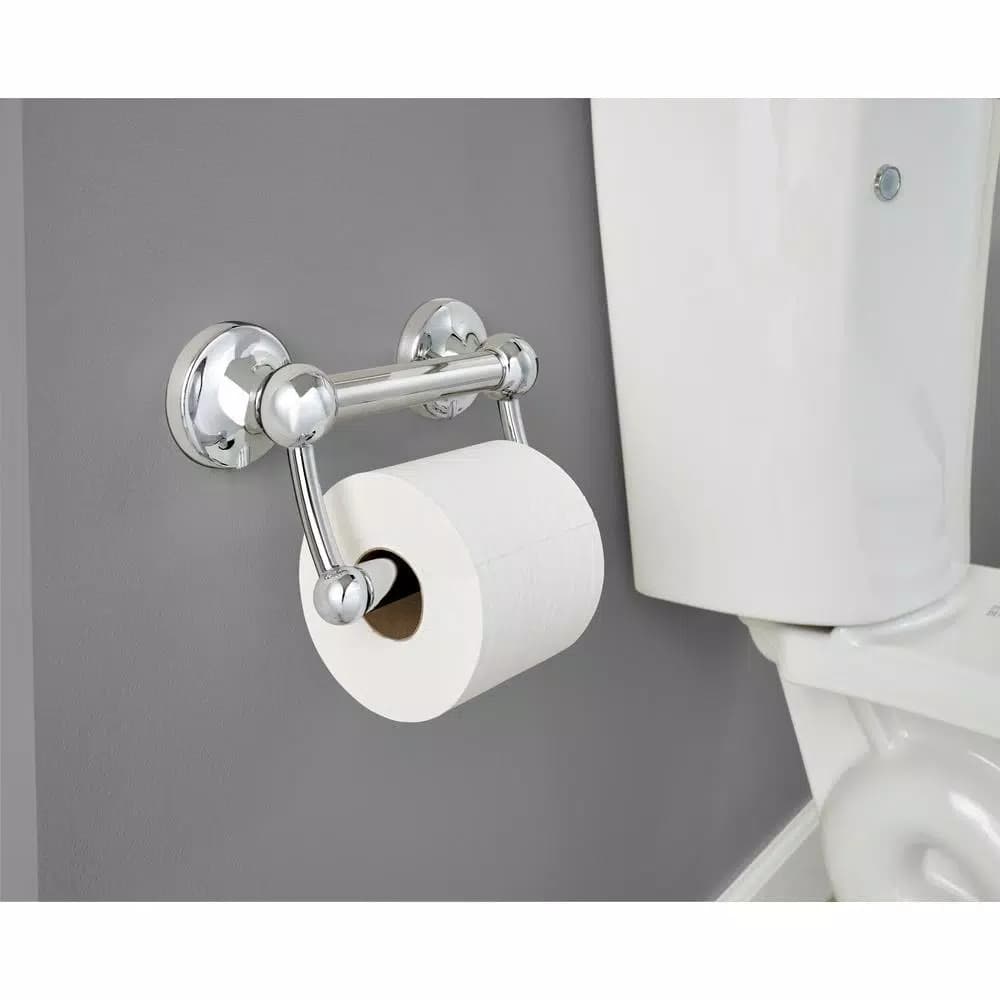 Delta Traditional Toilet Paper Holder with Assist Bar, Polished Chrome