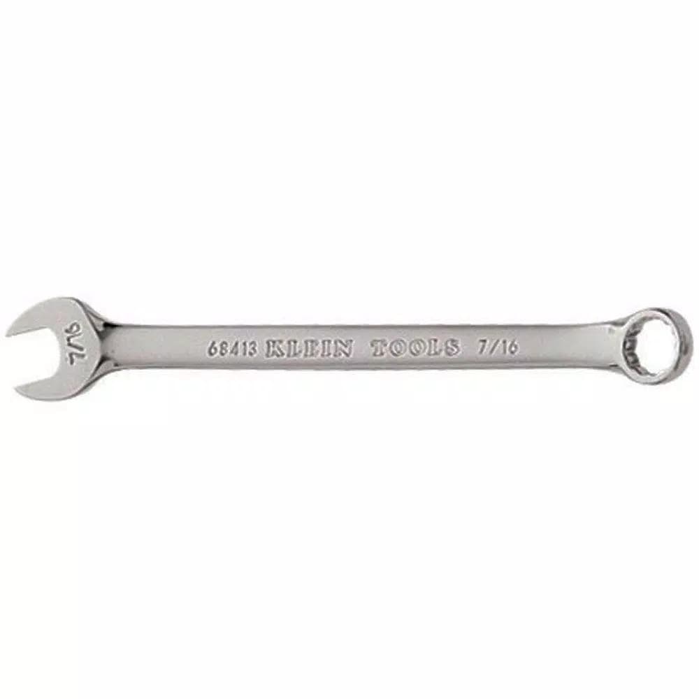 Klein Tools 7/16 in. Combination Wrench, Alloy Steel, 15° Offset