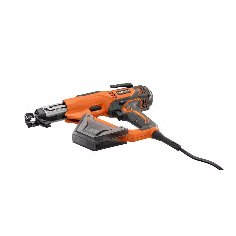 RIDGID 6.5 Amp Corded Collated Screw Gun, 3700 RPM, 1 in. to 3 in. Drywall and Deck Screwdriver
