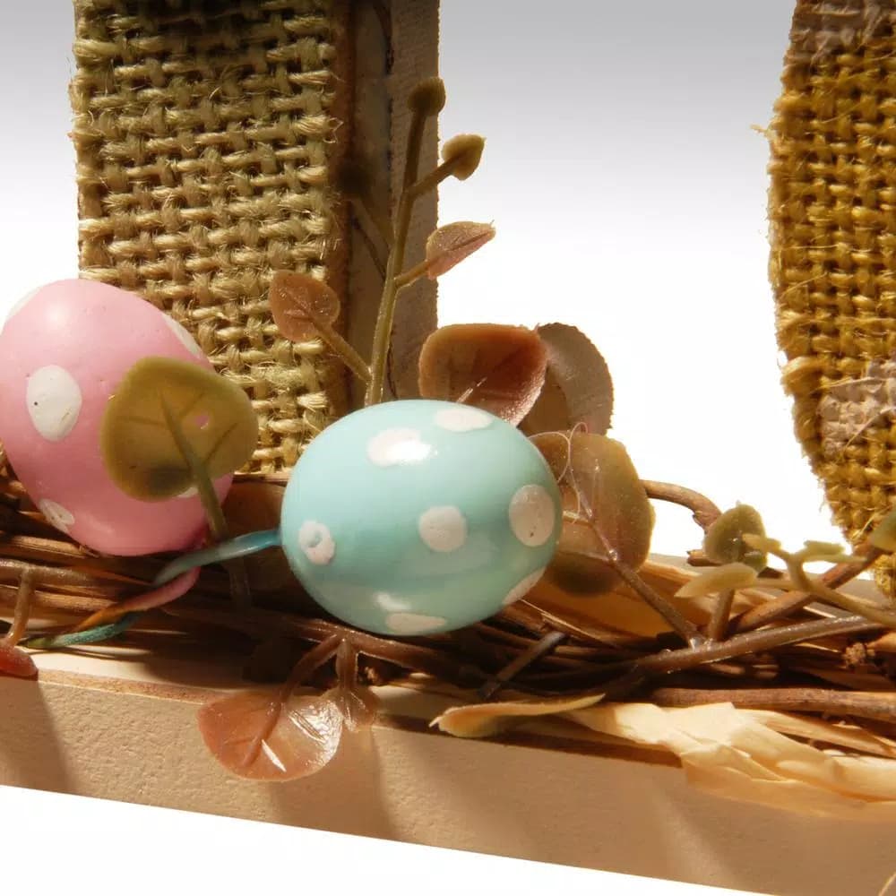 National Tree Company 18 in. Handcrafted Easter Sign - Colorful 3D Wooden Tabletop Decoration
