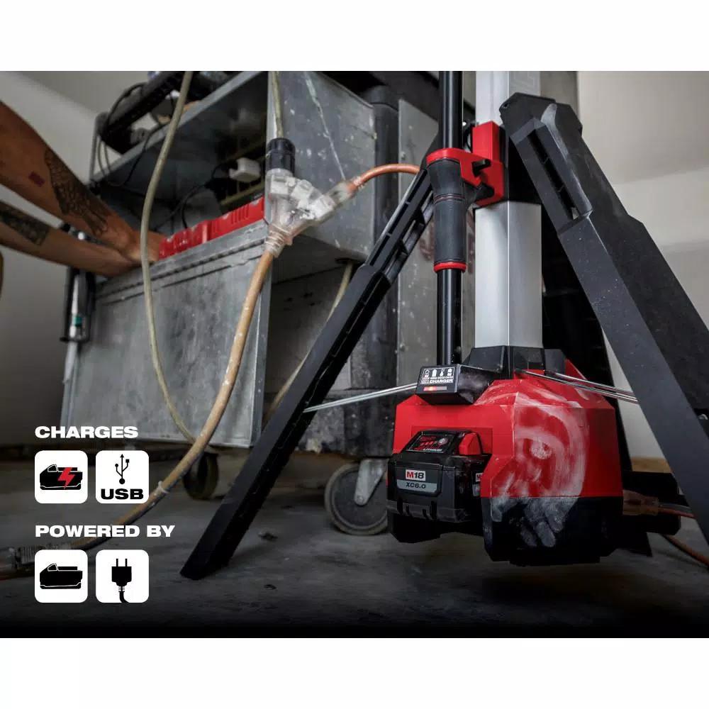 Milwaukee M18 ROCKET LED Tower Light/Charger Kit with 8.0 Ah Battery