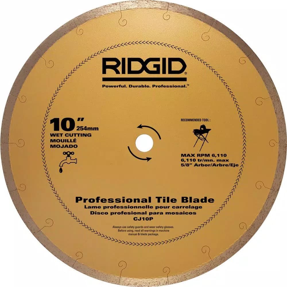 RIDGID 10 in. Premium Diamond Tile Saw Blade for Wet Cutting