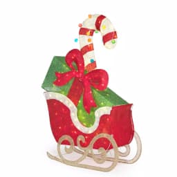 Home Accents Holiday 61 in. LED Sleigh with Presents Yard Decoration, Cool White Lights thumbnail 5
