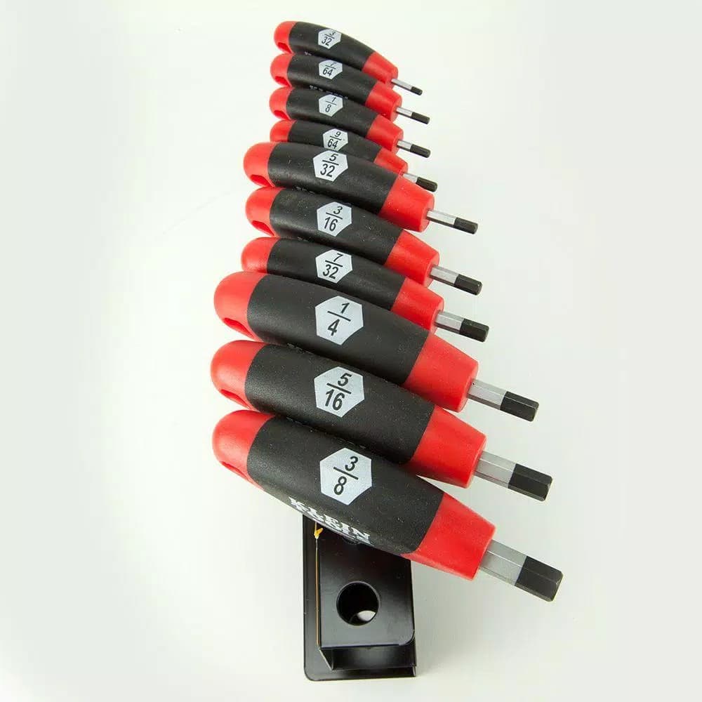 Klein Tools Journeyman 10-Piece SAE T-Handle Hex Key Set with Metal Stand