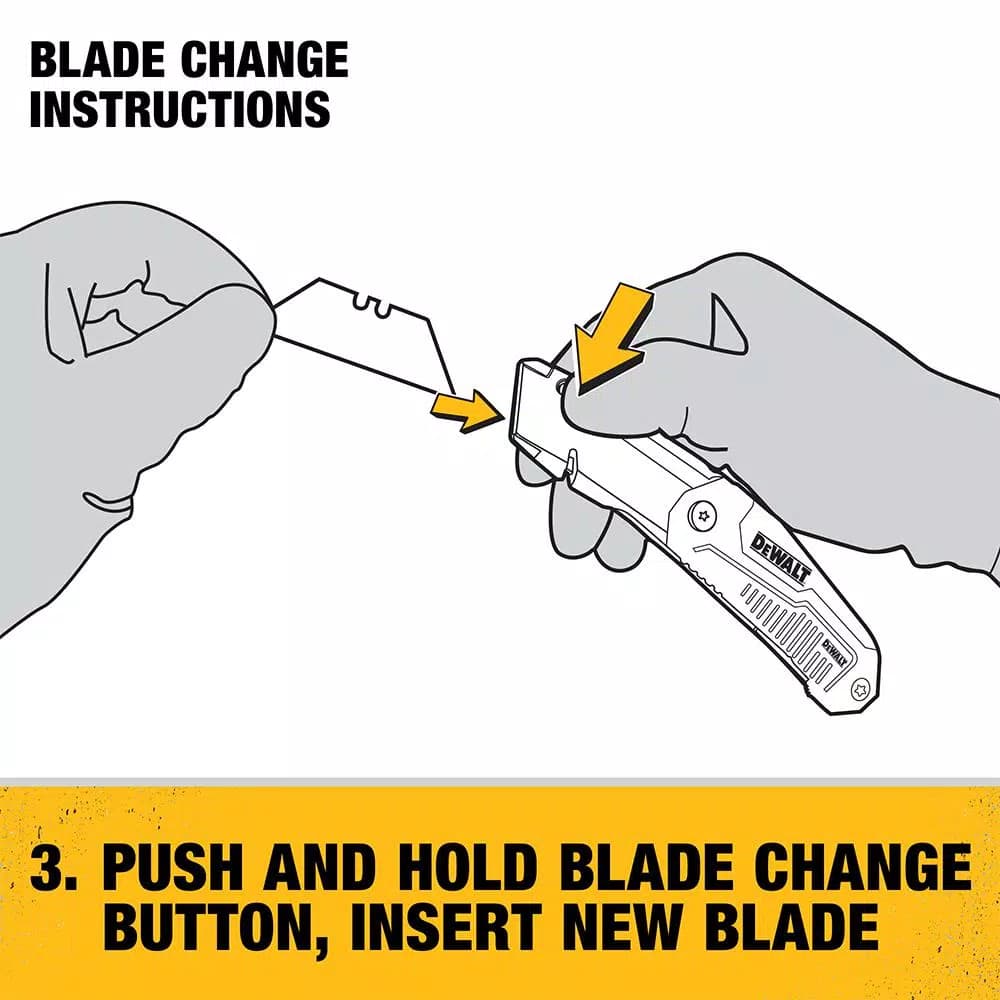 DEWALT Folding Retractable Utility Knife with Metal Body and Blade Storage