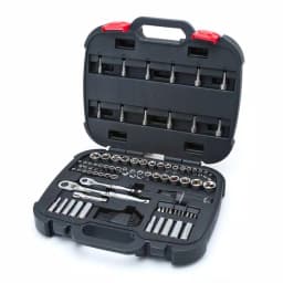 Husky 92-Piece Mechanics Tool Set with 1/4 in. and 3/8 in. Drive Ratchets and Sockets thumbnail 1