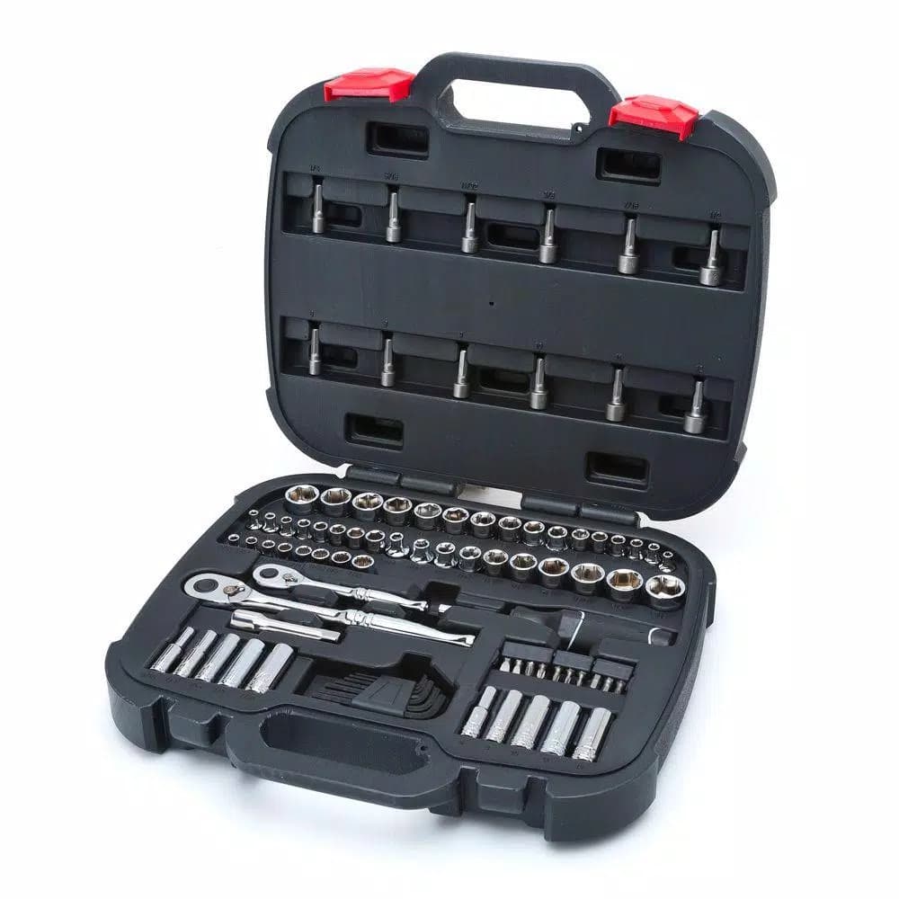 Husky 92-Piece Mechanics Tool Set with 1/4 in. and 3/8 in. Drive Ratchets and Sockets