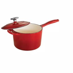 Tramontina 2.5 Qt. Enameled Cast Iron Saucepan with Lid, Gradated Red thumbnail 1