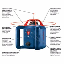 Bosch GRL800-20HVK Self-Leveling Rotary Laser Level Kit with 800 ft. Range thumbnail 2