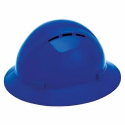 ERB Safety Americana Vented Full Brim Hard Hat with Mega Ratchet Suspension - Blue thumbnail 1