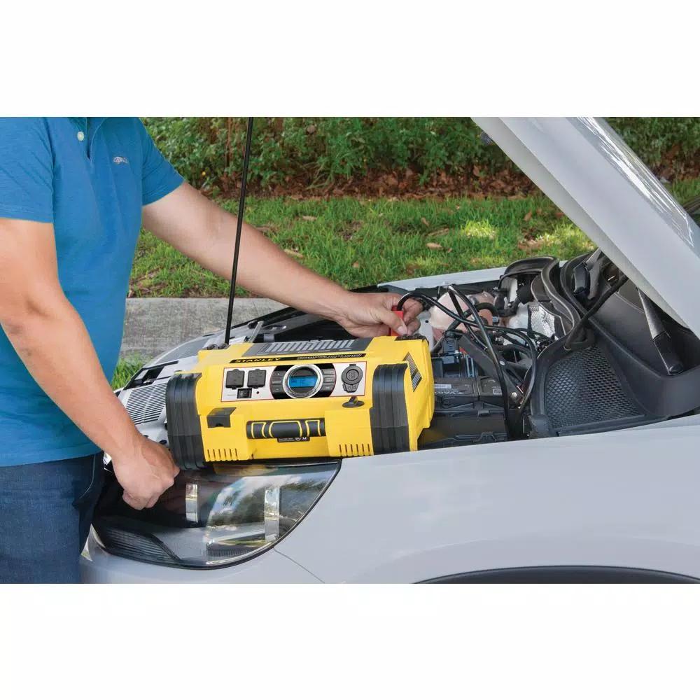 Stanley PPRH7DS Professional Power Station: 1400 Peak Amp Jump Starter, 500W Inverter & 120 PSI Air Compressor