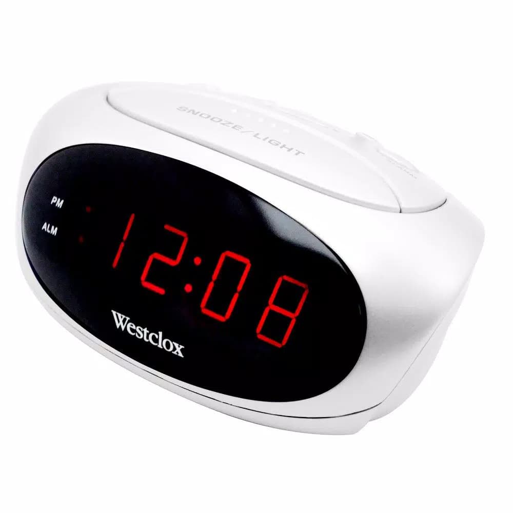 Westclox Digital LED Alarm Clock with Snooze and Battery Backup, Black