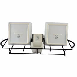 Gibson Gracious Dining 5-Piece White Porcelain Serving Set with Metal Rack thumbnail 3