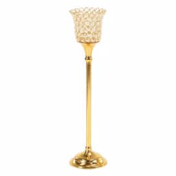 LITTON LANE Gold Aluminum Candle Holders with Bead Accents, Set of 3 thumbnail 5