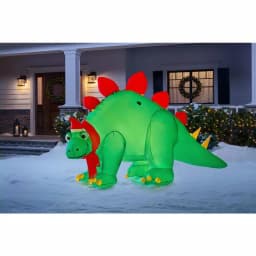 Airblown 5.7 ft. Inflatable Holiday Stegosaurus with Santa Hat and Scarf - Lighted Christmas Inflatable thumbnail 2