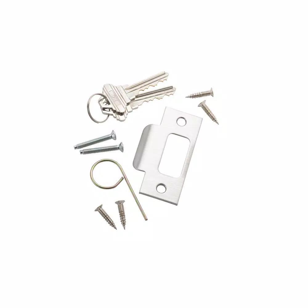 Taco Stainless Steel Cylindrical Grade 3 Keyed Entry Door Knob Set, 2.75 in. Backset
