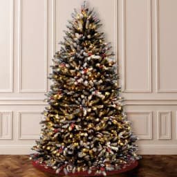 National Tree Company 7 ft. Dunhill Fir Pre-Decorated Artificial Christmas Tree with Snow, Red Berries, Cones and 700 Clear Lights thumbnail 2