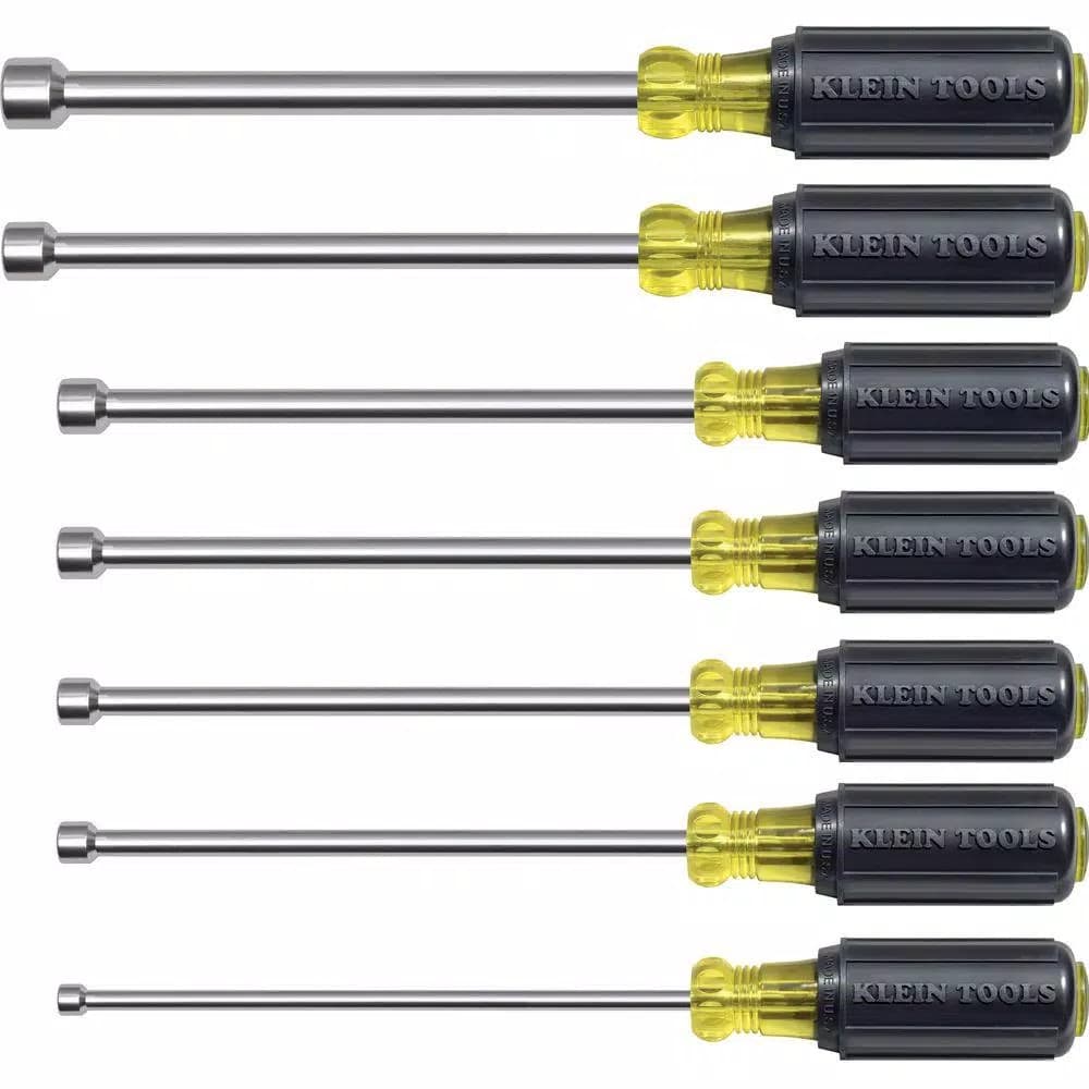 Klein Tools 7-Piece Hollow Shaft Nut Driver Set with Cushion-Grip Handles