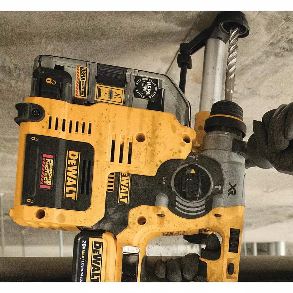 DEWALT 20V MAX XR Brushless 1 in. SDS Plus Rotary Hammer with Onboard Extractor, (2) 5.0 Ah Batteries & Charger