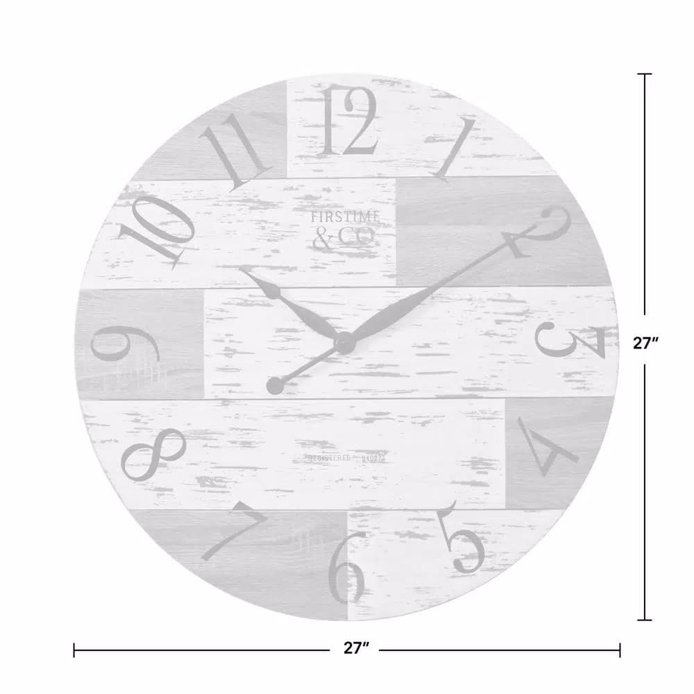 FirsTime and Co. Harper Pallets 27 in. Rustic Wall Clock