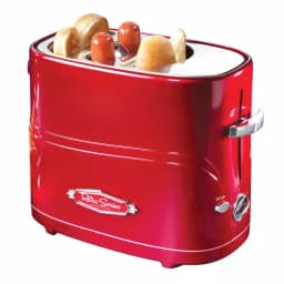 Nostalgia Retro Series 2-Slice Red Hot Dog and Bun Toaster with Mini Tongs thumbnail 1