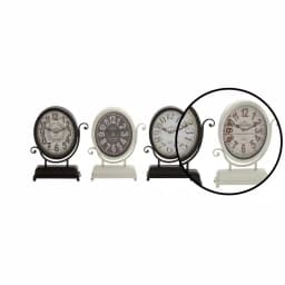 LITTON LANE 12 in. x 9 in. International Cafe Oval Desk Clocks, Set of 4, Distressed Black & White Farmhouse Style thumbnail 3