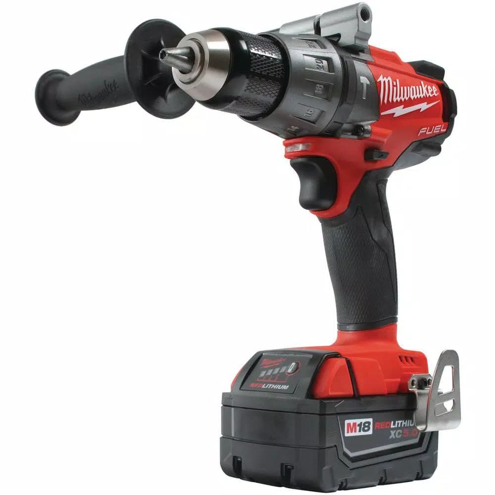 Milwaukee M18 FUEL 1/2 in. Brushless Cordless Hammer Drill/Driver Kit w/ (2) 5.0 Ah Batteries & Charger