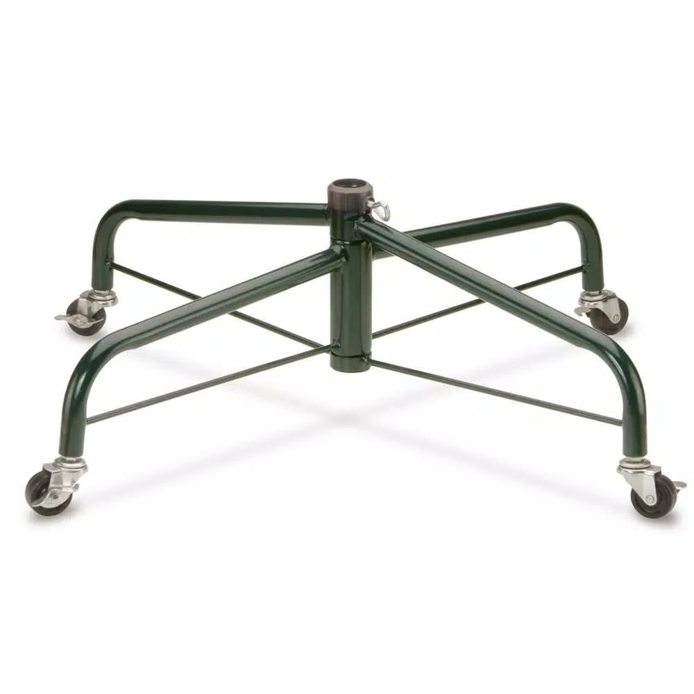 National Tree Company 28 in. Folding Metal Artificial Tree Stand with Rolling Wheels for 7.5 ft. to 8 ft. Trees
