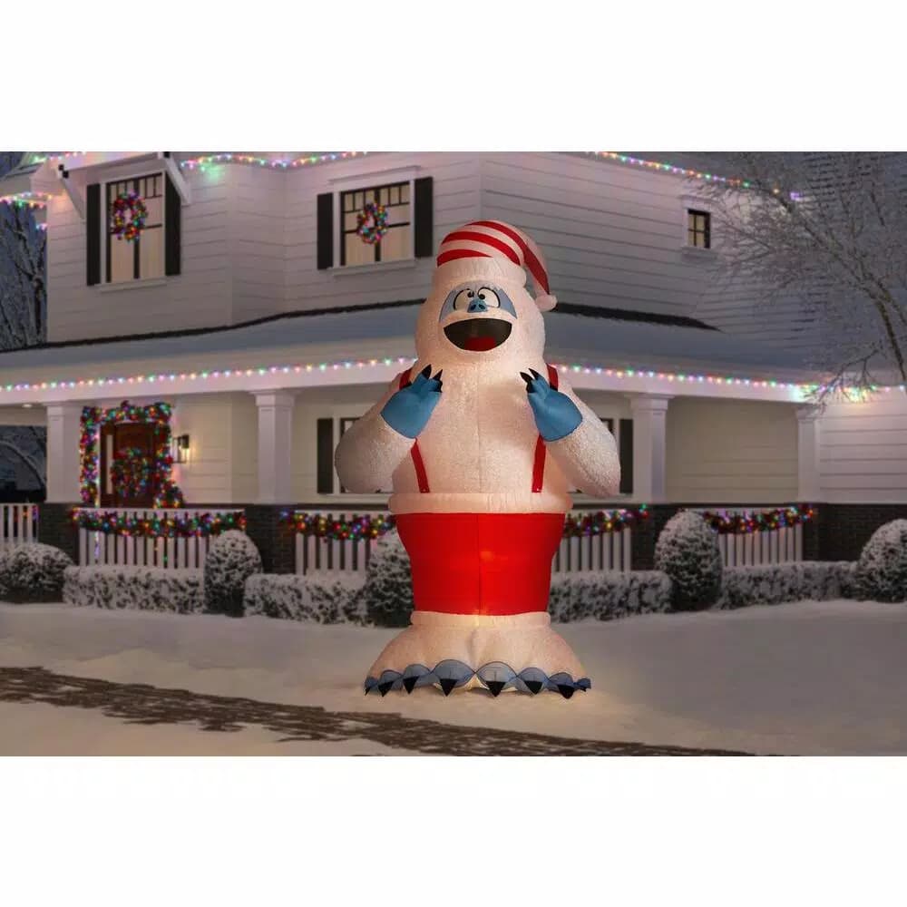 Rudolph Gemmy Airblown 10.5 ft. Inflatable Bumble with Suspenders and Santa Hat