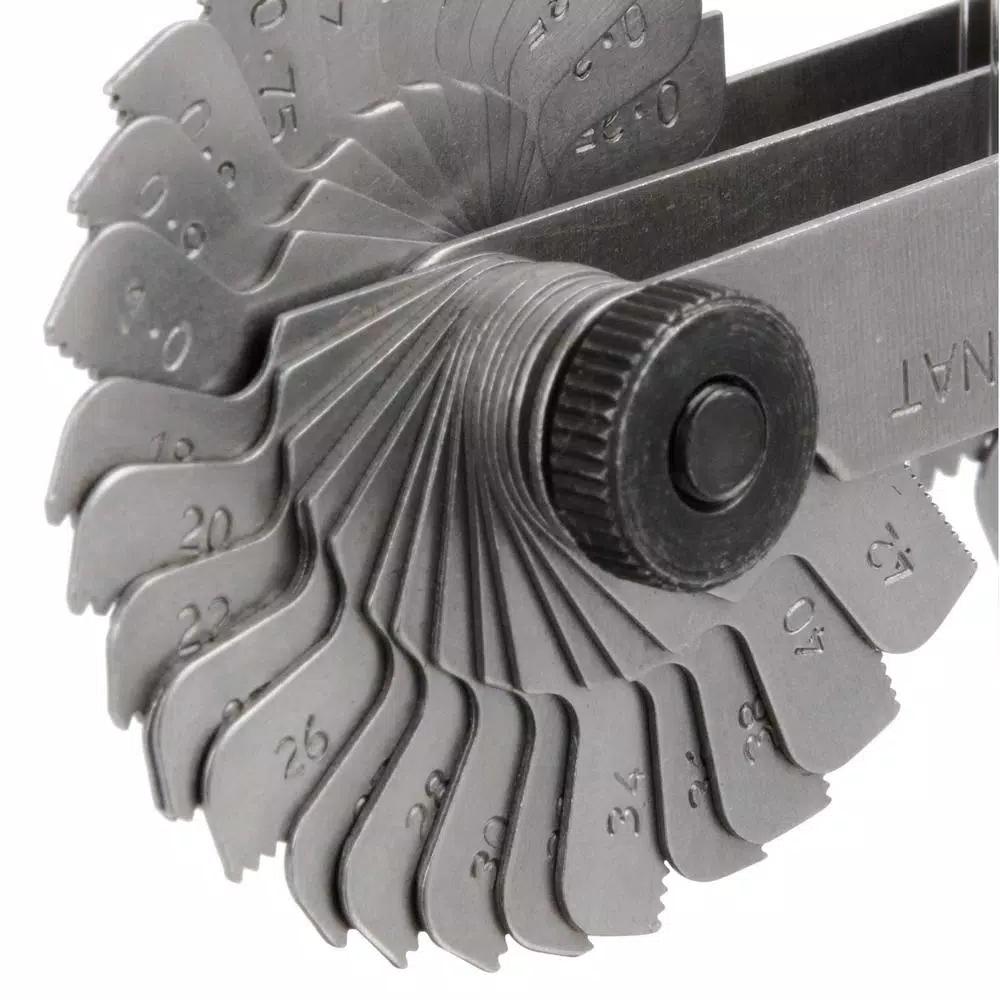 Grand Rapids Industrial Products Grip Thread Pitch Gauge - Dual Metric and SAE Stainless Steel Thread Counter