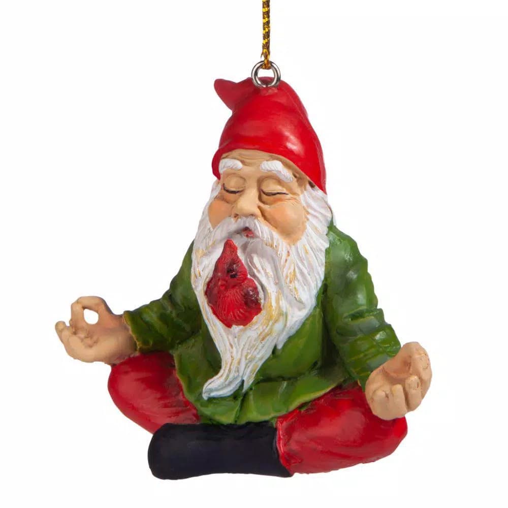 Design Toscano Zen Gnome Holiday Ornament Set, 3-Piece Resin Christmas Decor