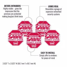SABRE Security Decals (5-Pack) - Red Stop Sign Warning Signs for Home and Commercial Use thumbnail 3