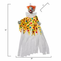 Worth Imports 36 in. Animated Clown Hanging Halloween Decor with Sound and Light thumbnail 2