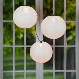 LUMABASE 10 in. 10-Light White Paper Lantern String Lights, 27 ft. Cord thumbnail 2