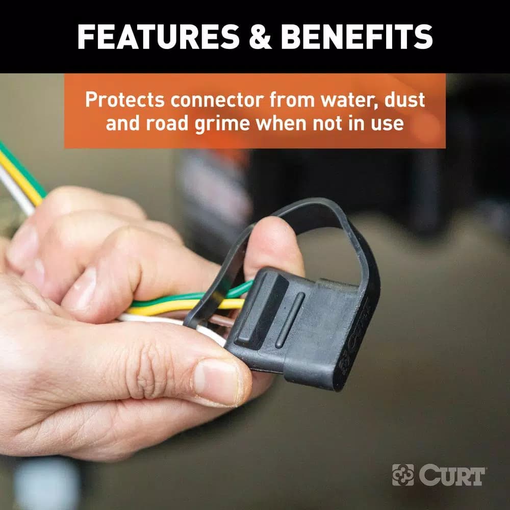 CURT 4-Way Flat Connector Dust Cover - Vehicle Side Socket Protector