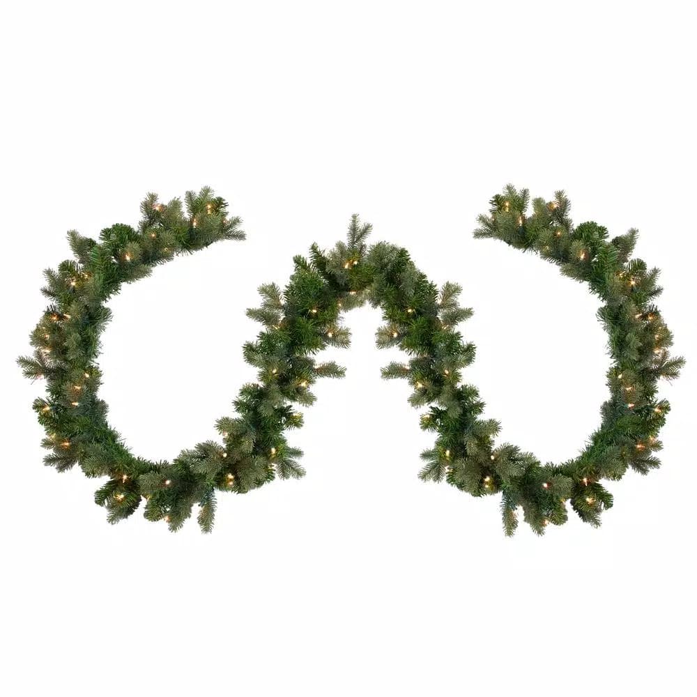 Northlight 9 ft. Pre-Lit Savannah Spruce Artificial Christmas Garland with 100 Clear Mini Lights