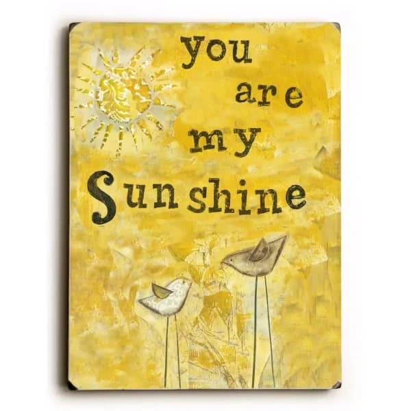 ArteHouse "You Are My Sunshine" Wood Wall Art - 9 x 12 in. Vintage Style Quote Sign