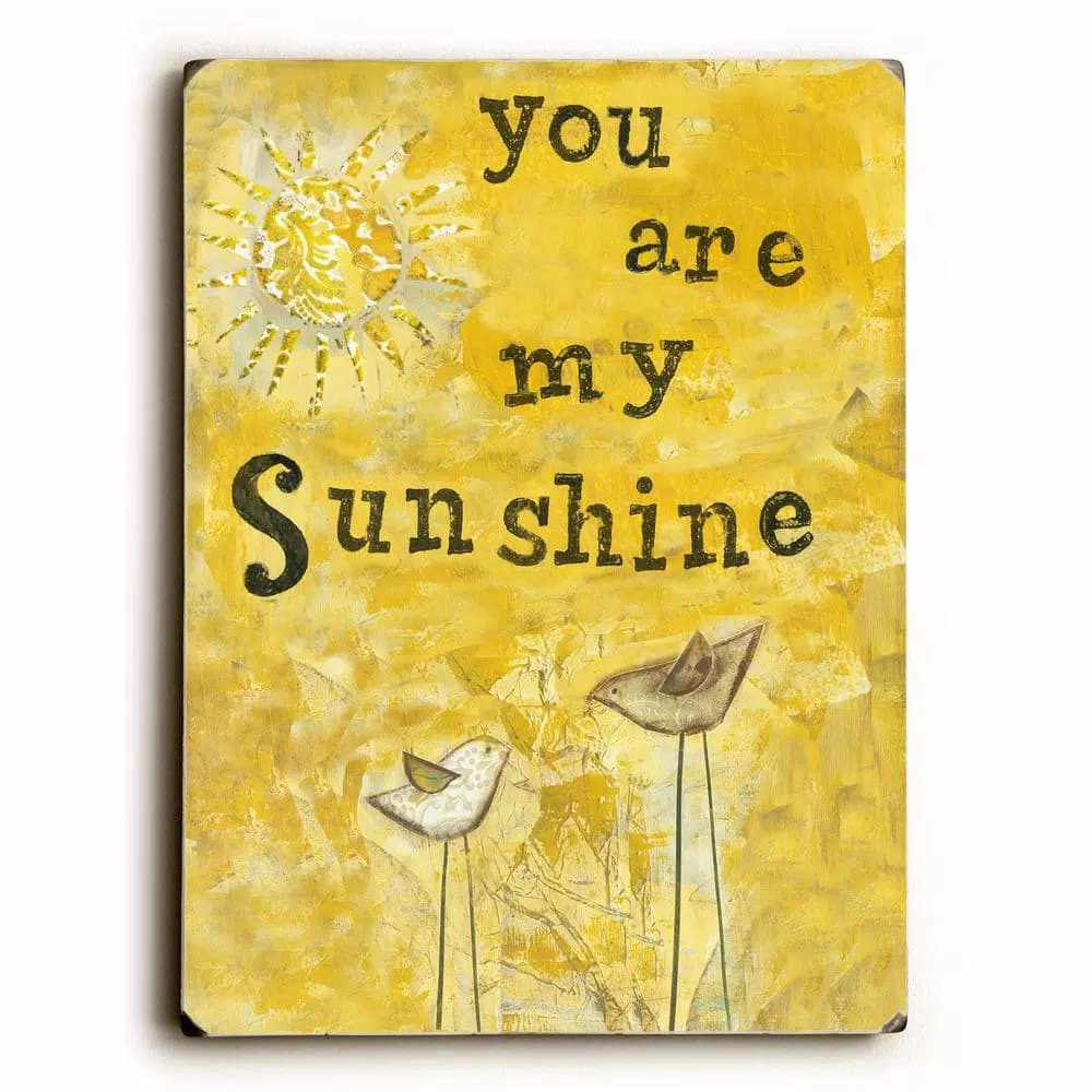 ArteHouse "You Are My Sunshine" Wood Wall Art - 9 x 12 in. Vintage Style Quote Sign