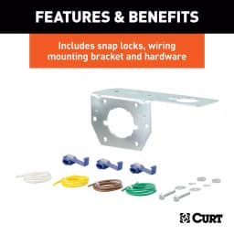 CURT 4-Way Round Trailer Connector Kit with Plug, Socket, and Hardware thumbnail 3