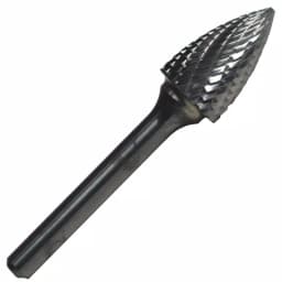 Drill America Solid Carbide Tree Pointed End Rotary File Bit, 1/2 in. x 1 in., 1/4 in. Shank thumbnail 1