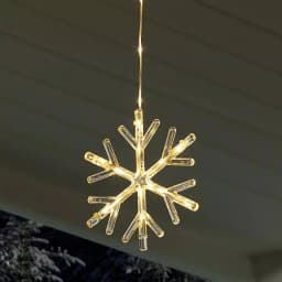 Home Accents Holiday 64 in. Snowflake Icicle Lights, 150 Warm White Micro Dot LED thumbnail 5