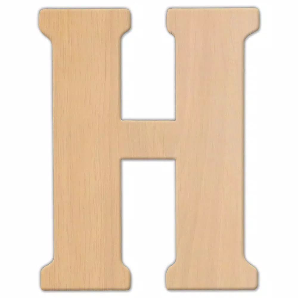 Jeff McWilliams Designs 23 in. Oversized Unfinished Wood Letter (H) - Industrial Style Wall Decor