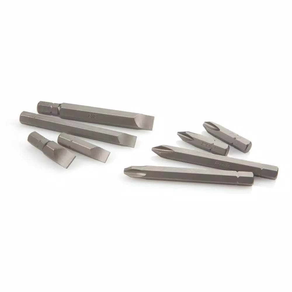 TEKTON 8-Piece Impact Screwdriver Bit Set, Chrome Vanadium Steel, 5/16 in. Hex Shank