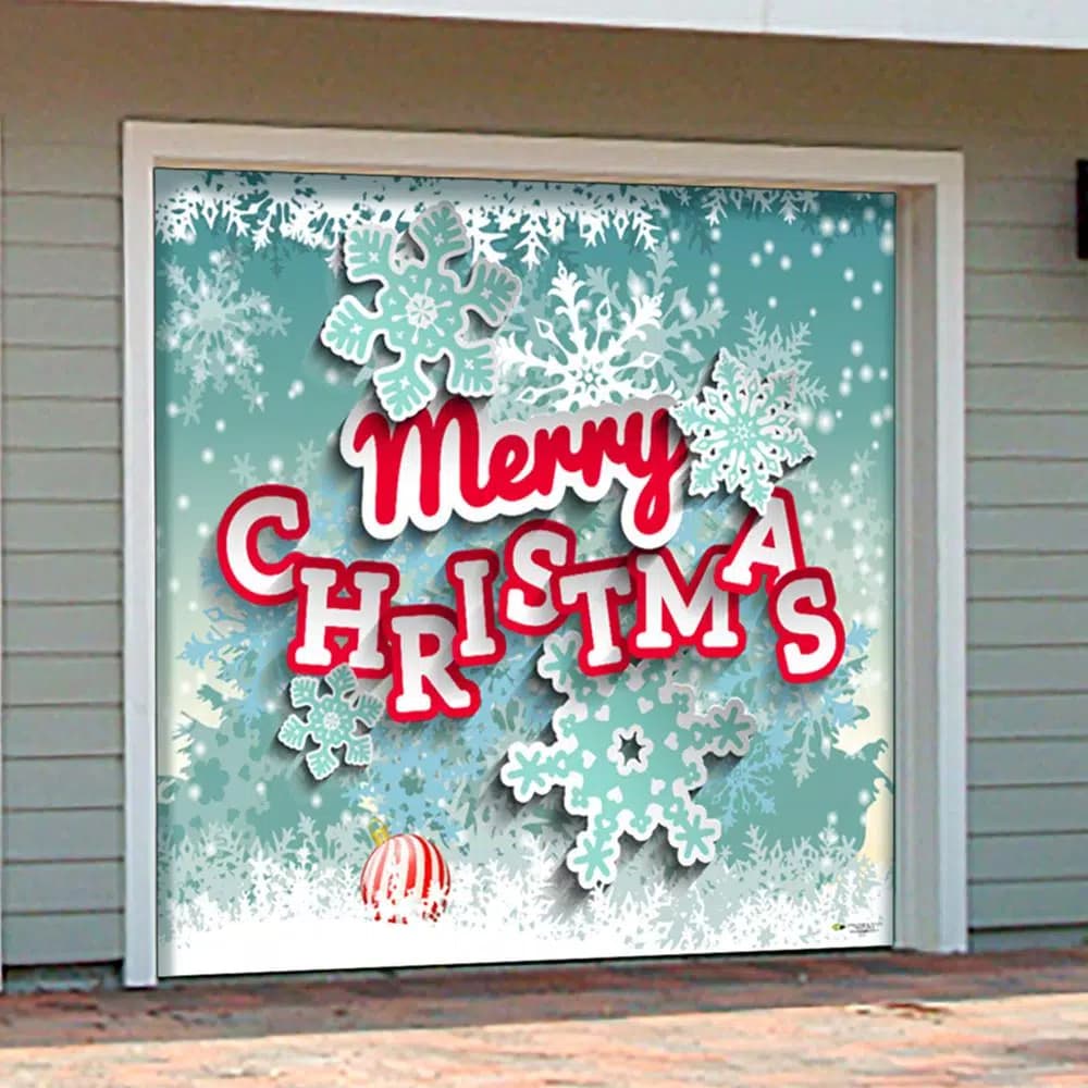 My Door Decor Merry Christmas Cut Paper Garage Door Mural, 7 ft. x 8 ft.